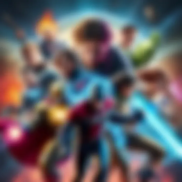 A collage of various fictional characters showcasing their unique powers in different settings and styles, highlighting the diversity in power scaling based on context.