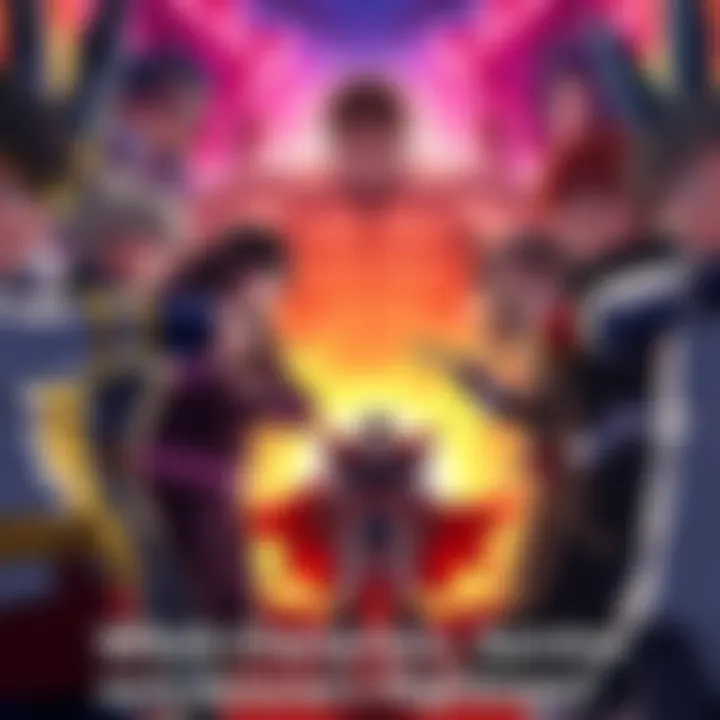 Several strong characters from various series preparing to face intense challenges, showcasing their determination and resilience in a dramatic scene.