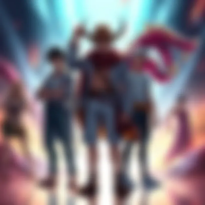 A group of characters standing strong against Boa's Devil Fruit powers, showing confidence and resilience.
