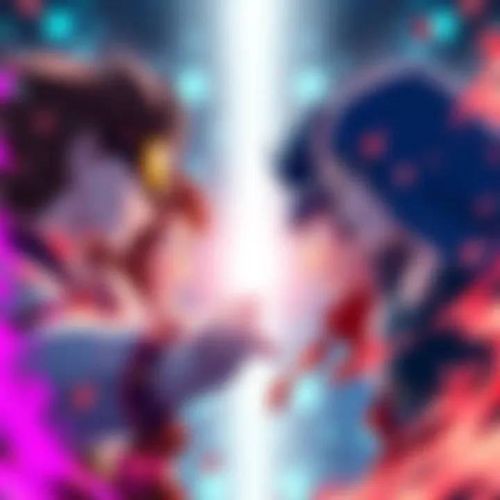 Four characters, Barou, Kaiser, Shidou, and Kunigami, facing each other in an intense showdown, ready to battle with their unique powers on display.