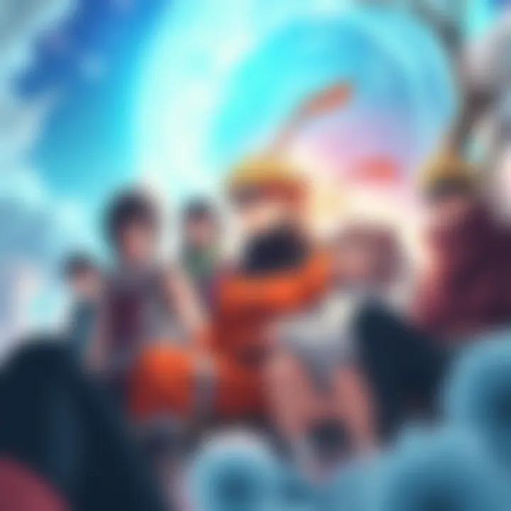 Main characters from Naruto in a dream world created by Infinite Tsukuyomi, experiencing ideal lives far from their struggles.
