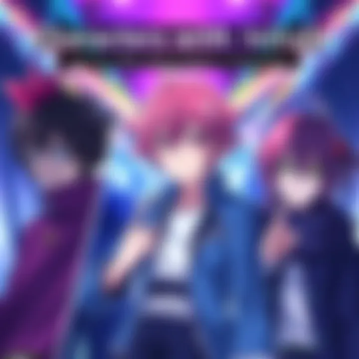 A group of fictional characters representing different initials, with a spotlight on Natsu, inviting others to join the fun conversation.
