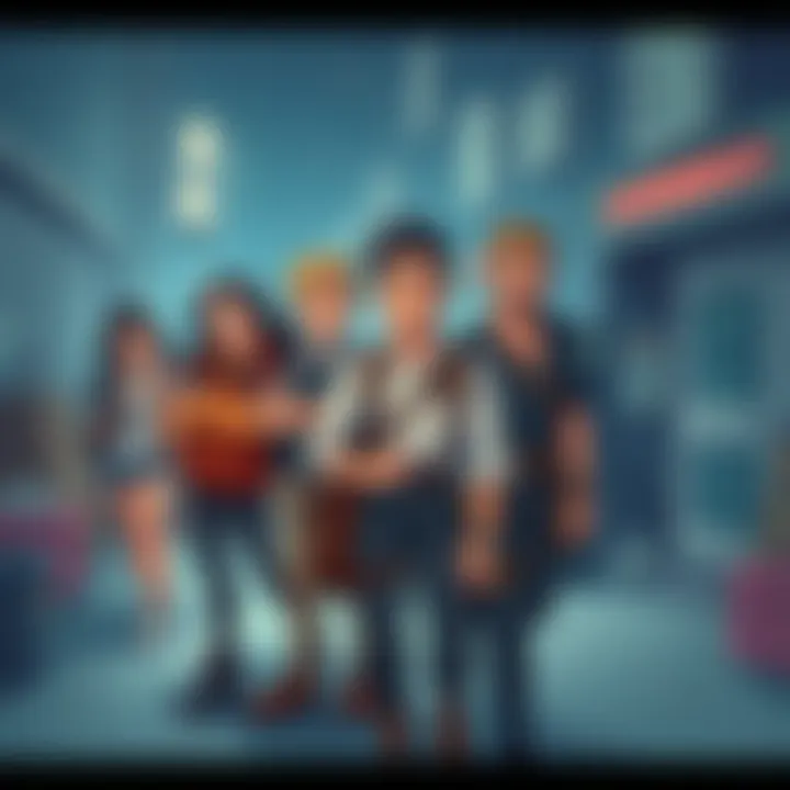 Characters with Simple Powers Illustration of characters showing everyday abilities in a mundane setting, highlighting their limitations compared to high-energy stories.