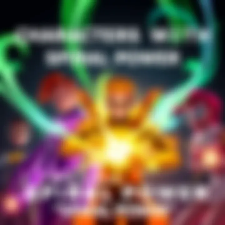 A group of colorful characters showcasing their Spiral Power abilities, surrounded by swirling energy effects, highlighting their unique traits.