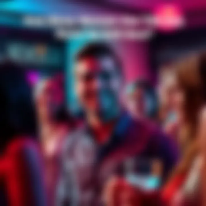 Charismatic man smiling at a group of women A charismatic man engaging with a group of women at a social event, displaying confidence and charm.