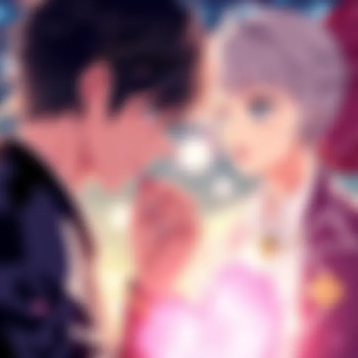 Charlotte nervously confesses her love while Asta looks surprised, showcasing a romantic moment between tsundere characters.