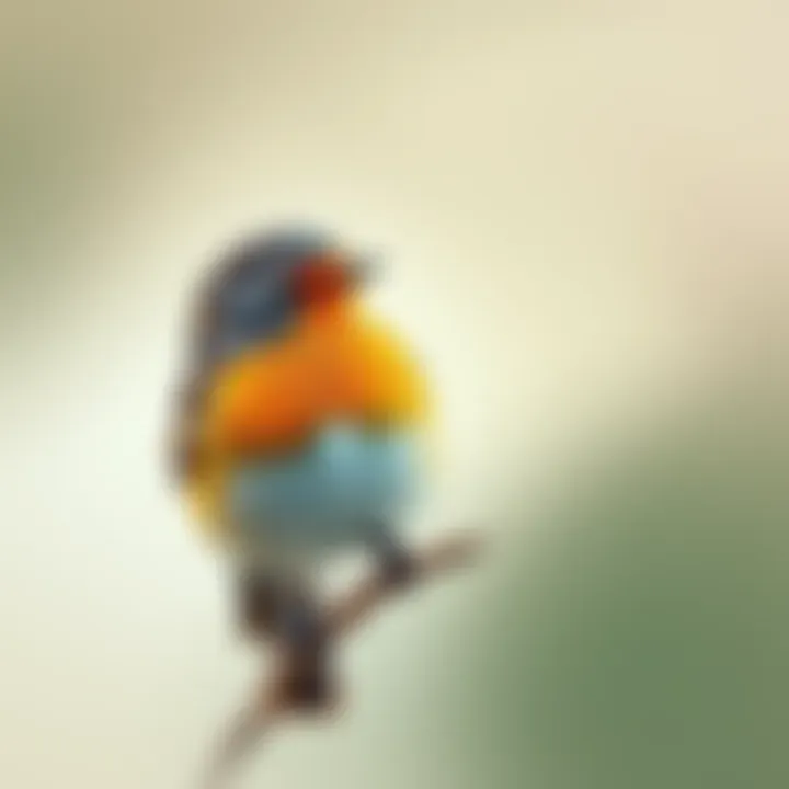 A detailed sketch of a little Robin perched gracefully, showcasing its vibrant colors and delicate features