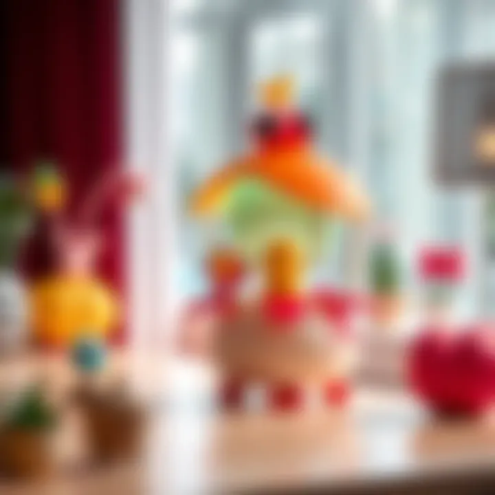 A finished creative project displaying a delightful design with bright colors and unique features.