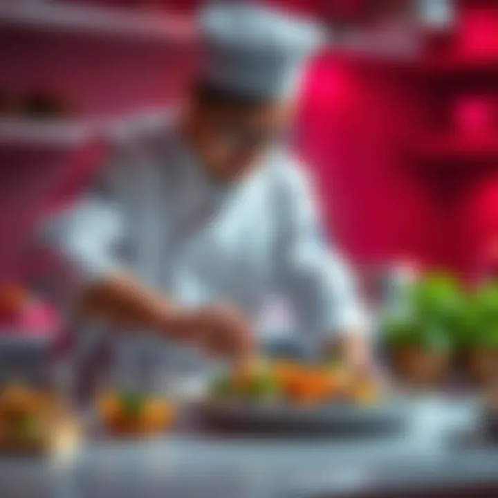 Chef crafting a unique dish A chef designs a colorful dish to support emotional wellness related to gender dysphoria