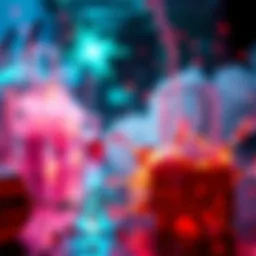 Chemical Reaction of Highly Reactive Materials A visual representation showing a chemical reaction involving highly reactive materials, with colorful reactions and sparks to highlight their properties and applications.