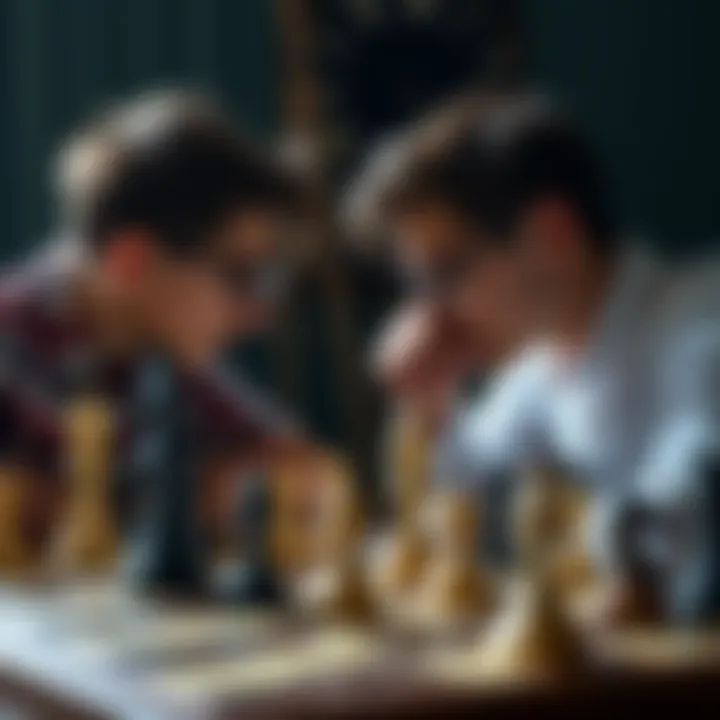 Two chess players humorously referred to as 'buttcheeks' focused on a game, showing their unique challenges