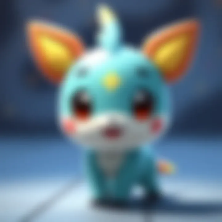 A cute chibi-style Mudkip character with big eyes and a smiling face, perfect for a PNG tuber avatar.