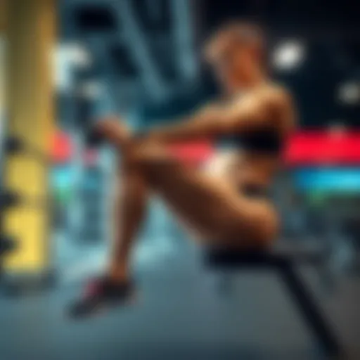 A strong woman with thick thighs doing leg exercises in a gym setting