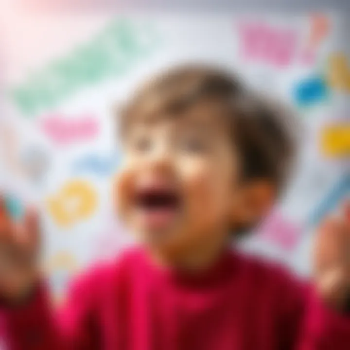 Child Explaining Wonder of You A young child happily explaining the concept of 'Wonder of You' with colorful drawings around them, showing a joyful and curious expression.