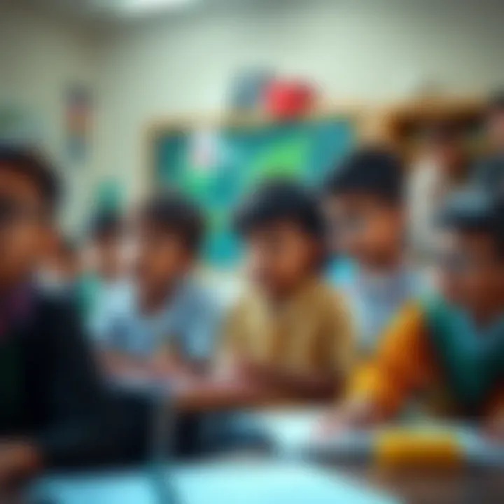 Children in Classroom A diverse group of children engaged in a classroom activity, learning together and sharing ideas.