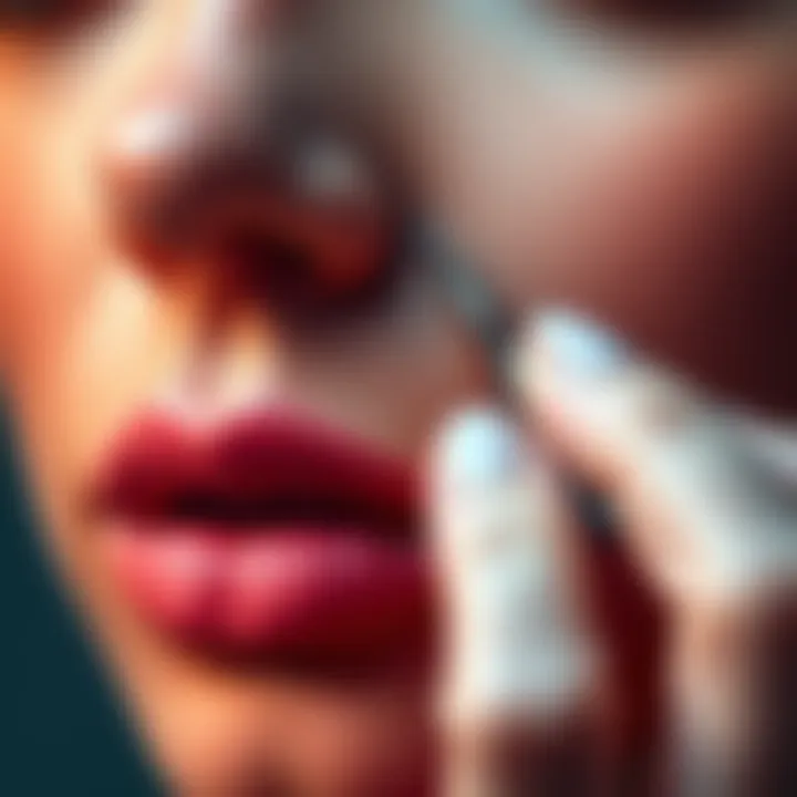 A close-up of a hand gently shaping a chin with cosmetic tools, showcasing the artistry involved in achieving a refined chin shape.