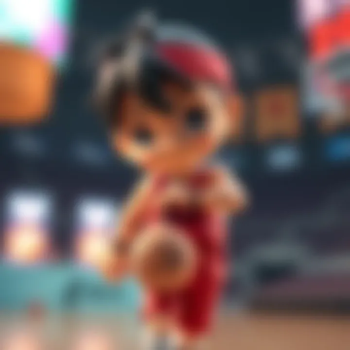 Chinatsu figure in basketball outfit showing unique pose with slight head tilt