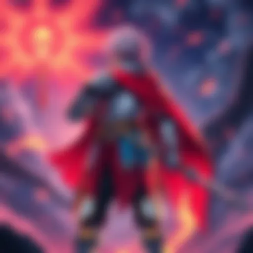 Main character from Chivalry of a Failed Knight in a dynamic pose, showcasing strength and determination with a magical backdrop.