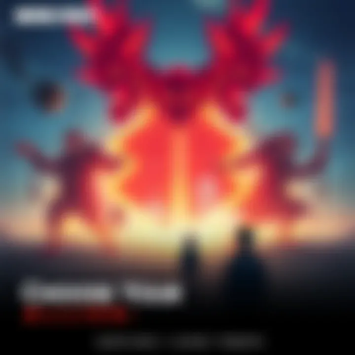 Five characters representing Kaido's threats with two characters standing protectively in the front, ready to defend.