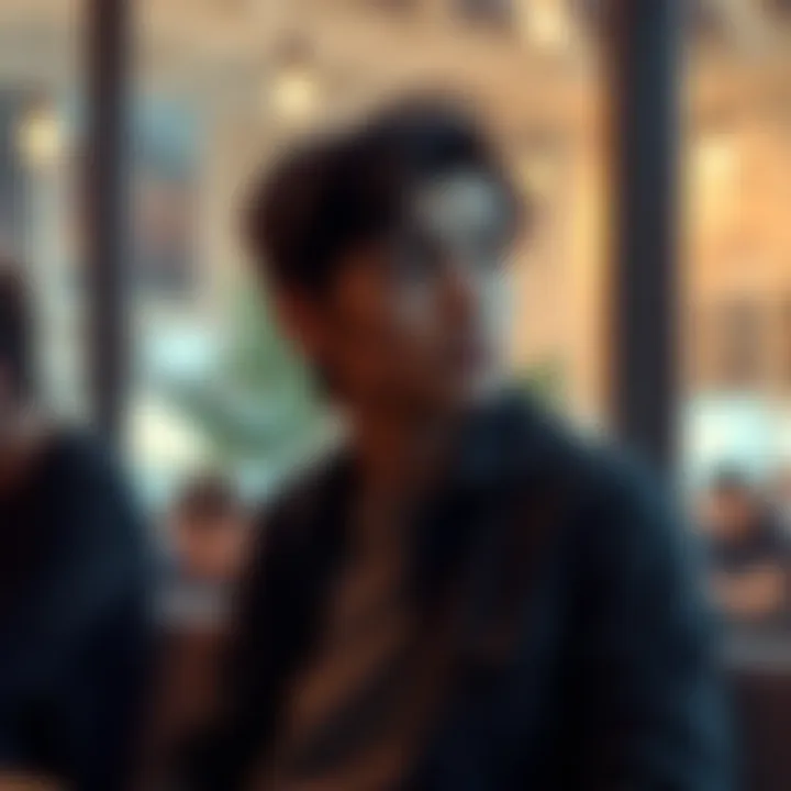 A person contemplating who to spend a day with, looking thoughtful in a cozy setting