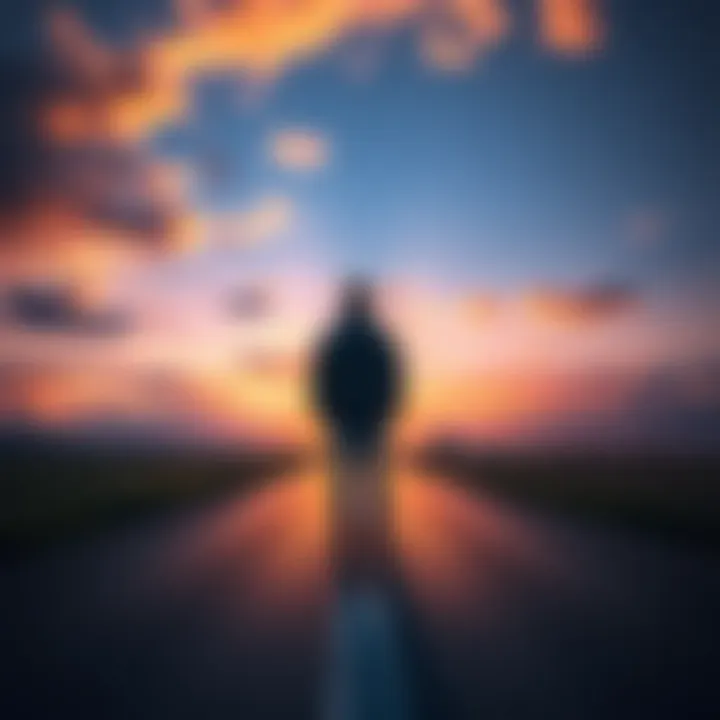 A person standing at a fork in the road, contemplating two distinct paths.
