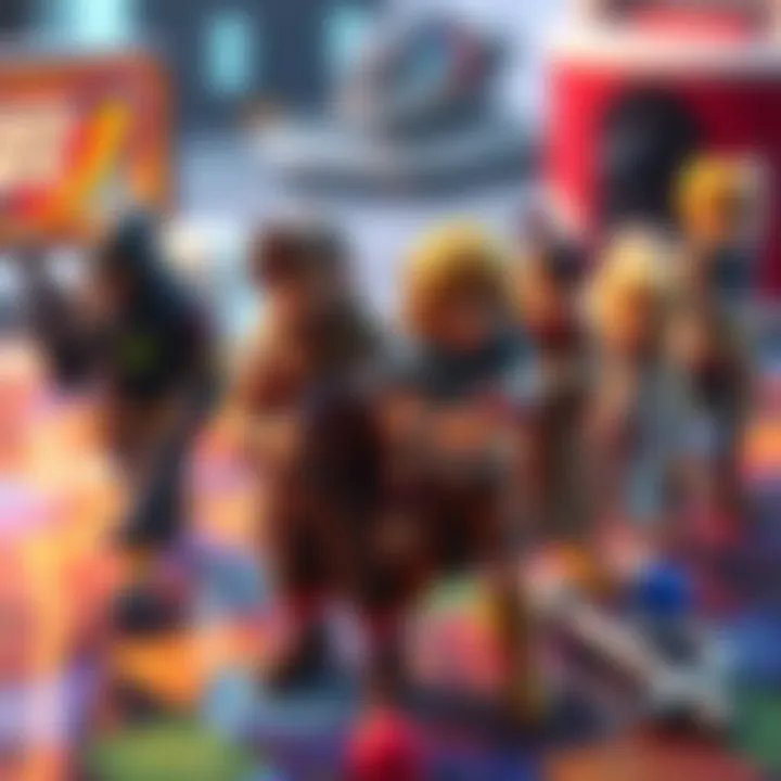 Choosing Characters for LR A group of diverse game characters on a colorful game board, representing choices for LR.