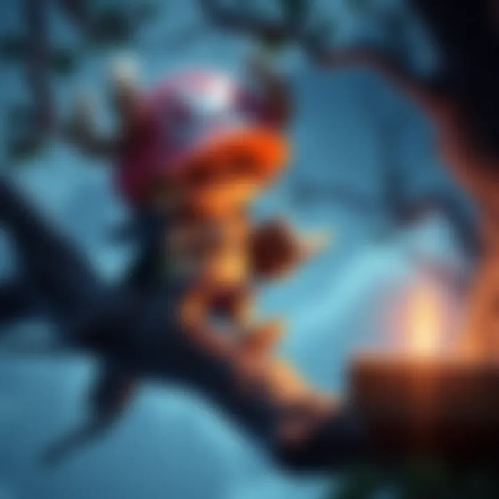 Chopper sits on a tree branch, listening intently as Ragnir, a wise creature, shares stories of the void century.