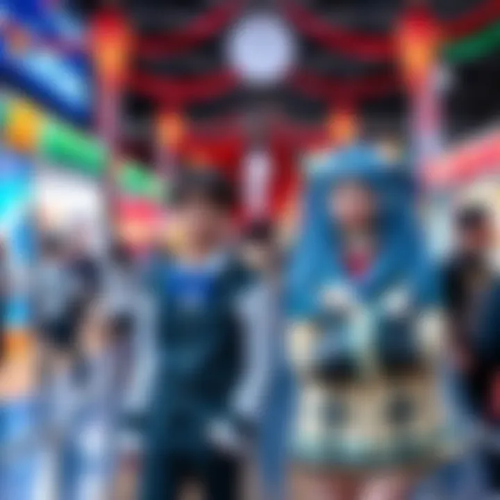 Chrollo and Shizuku Cosplay at Local Event A couple proudly showcases their Chrollo and Shizuku cosplay at a local geek event, surrounded by colorful decorations and other attendees dressed in costumes.