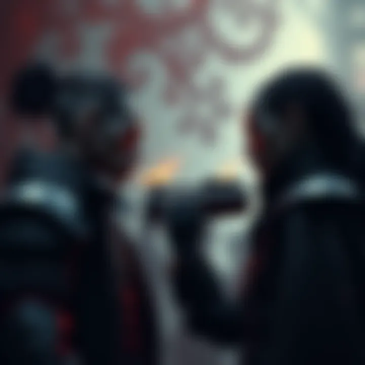 Cinder and Salem face off, with tension between them as they represent different paths in the story's conflict.