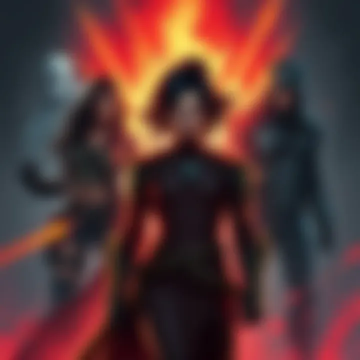 Cinder stands defiantly against a backdrop of other characters, showcasing tension and conflict as her survival raises questions.