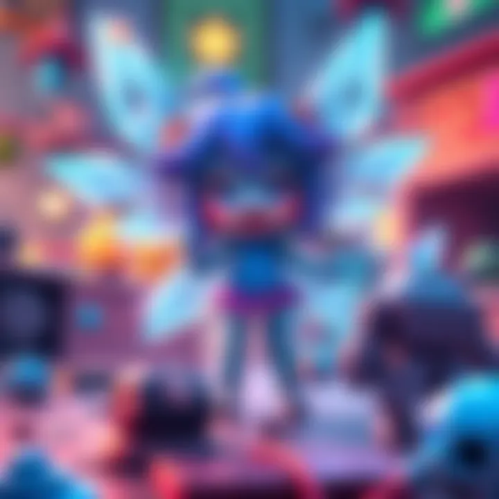 Cirno, a playful blue fairy with ice powers, surrounded by game elements from Baldi's Basics