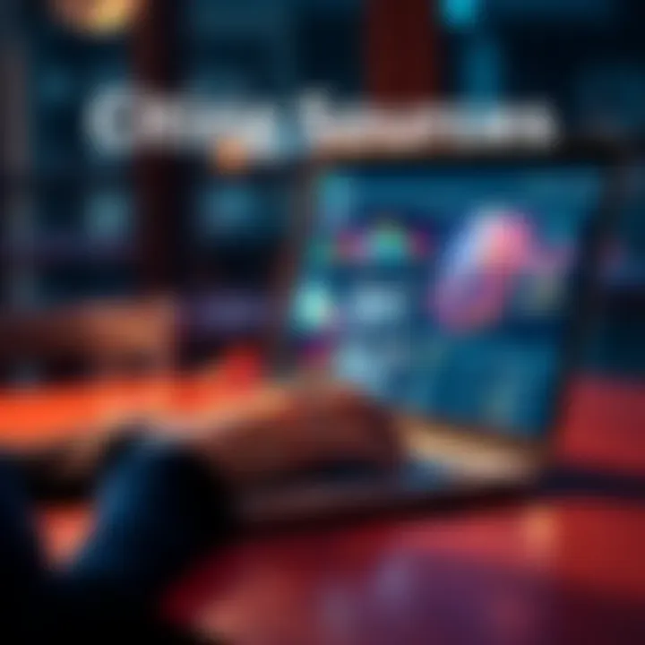 A person typing on a laptop while reviewing a digital art piece, emphasizing the importance of correct source citation.