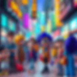 City Episode 5 Animation Colorful scene from City Episode 5 showcasing quirky characters in a busy, vibrant setting