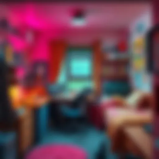 A colorful dorm room filled with personal items, showcasing unique styles and themes from Class 1-B students.