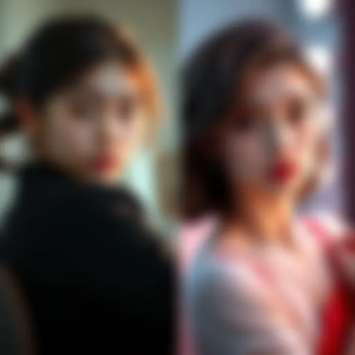 Classmate's Makeover A before and after scene of a lonely girl transforming into an elegant beauty, showcasing her glow and confidence after the makeover.