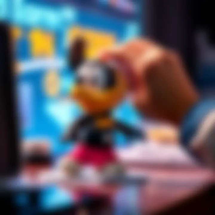 A person carefully wipes a Nendo Max Goof figure, ensuring it stays clean and undamaged