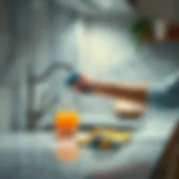 A person cleaning a countertop with a spray bottle and cloth, highlighting the importance of hygiene practices in everyday spaces.