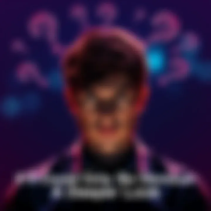 Clear Decision Making A person pondering over a choice with question marks around their head, symbolizing decision-making and clarity.