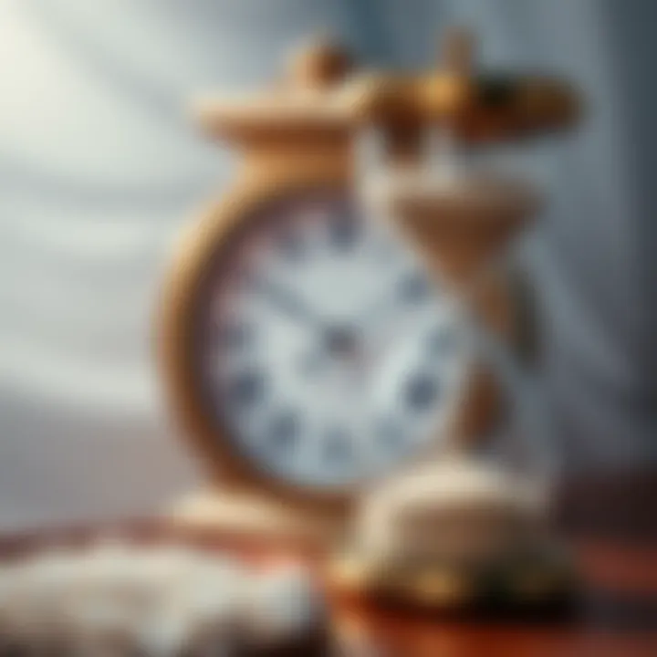 A classic clock next to an hourglass, symbolizing the passage of time and how it changes over life.