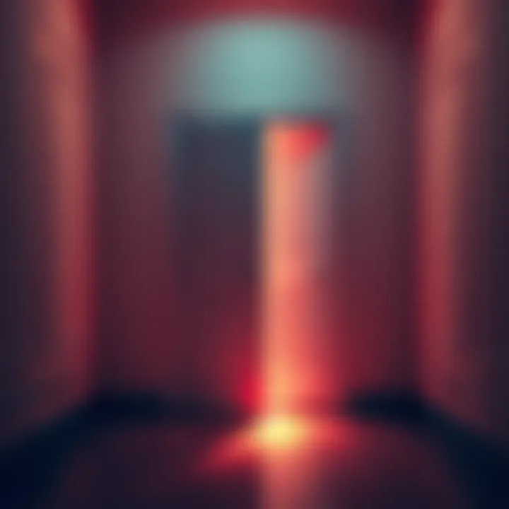 A closed door with light coming from underneath, symbolizing privacy and personal feelings