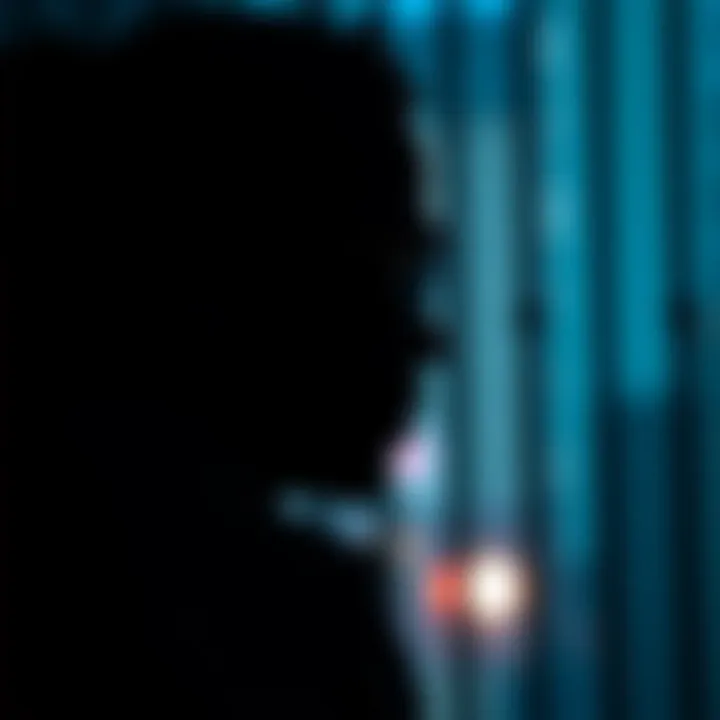 A silhouette of Club Jam looking out from behind bars, representing his struggle after the Slur group's takeover.