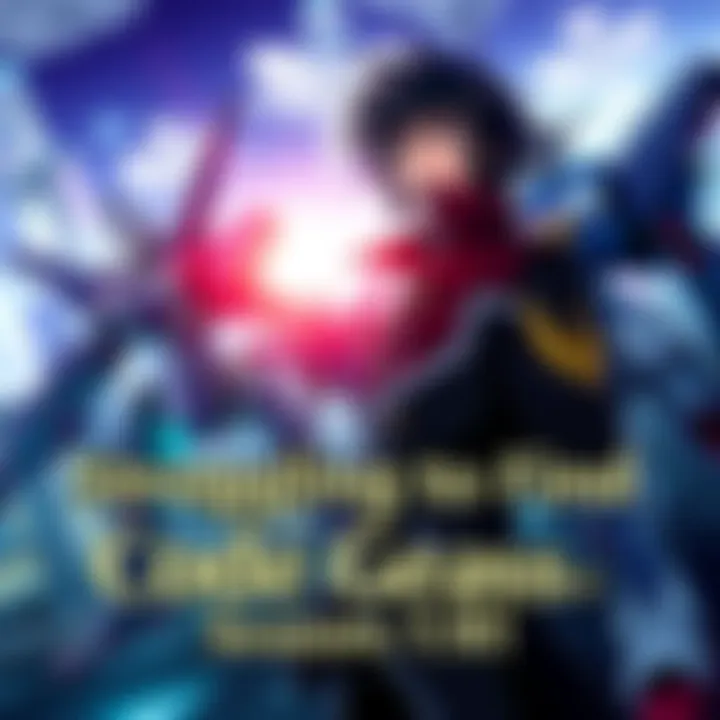 A colorful scene from Code Geass showcasing Lelouch in his uniform with a backdrop of mechs and a city skyline.