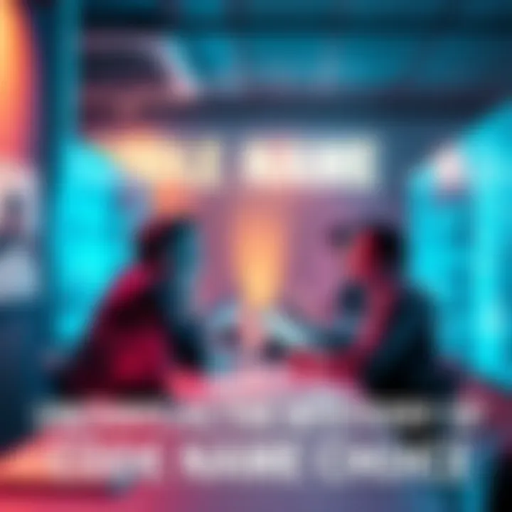 Group of people discussing theories about a code name on user boards with laptops and notepads