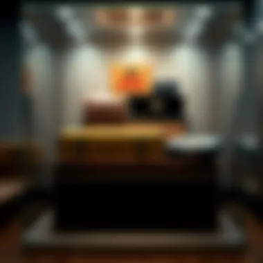 Collectible boxes stored safely A stack of collectible boxes neatly arranged in a protective display case