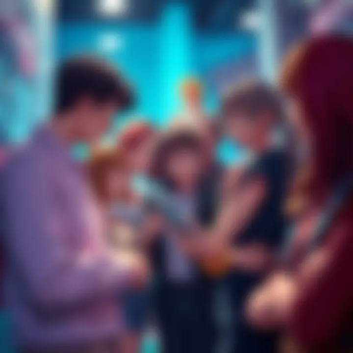 A group of collectors discussing and admiring Alter's latest figure, Marisa, showcasing excitement despite the higher prices due to shipping costs.