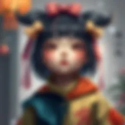 Colorful 2hu Character Vibrant character design showcasing unique clothing and expressive features from the 2hu art style