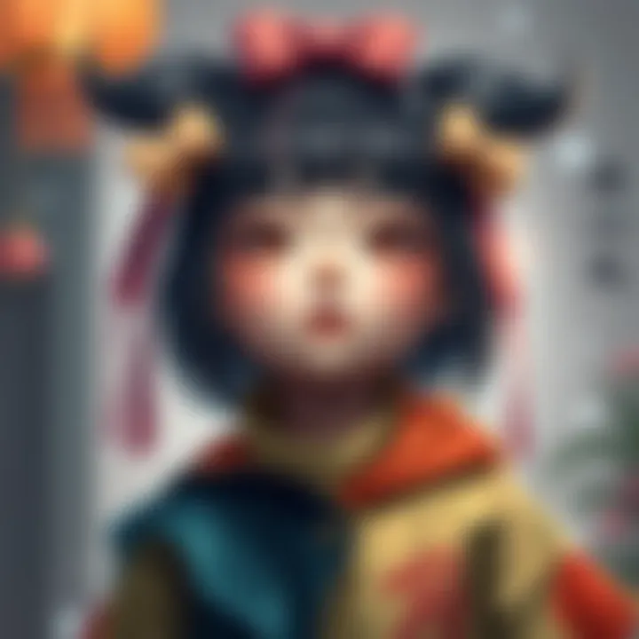 Colorful 2hu Character Vibrant character design showcasing unique clothing and expressive features from the 2hu art style