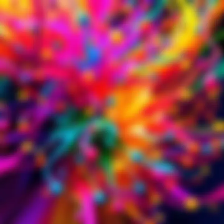 A vibrant and colorful abstract artwork that surprises viewers