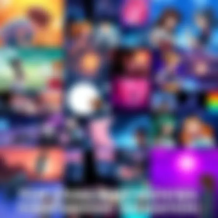 A vibrant collage showcasing stunning animation styles from classic and modern OVAs and films