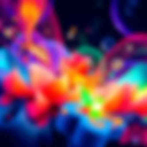 A vibrant piece of art featuring abstract shapes and soothing colors that evoke a sense of pampering and relaxation.